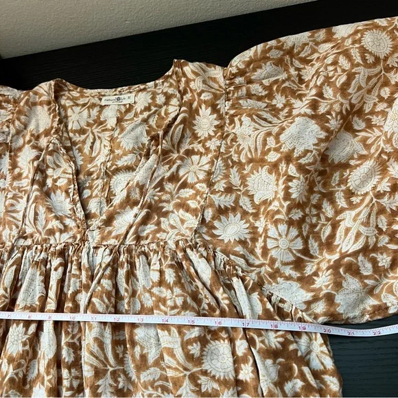 Natural Life Brown Cotton Tunic Aimee Mini Dress Medium - Picture 11 of 12